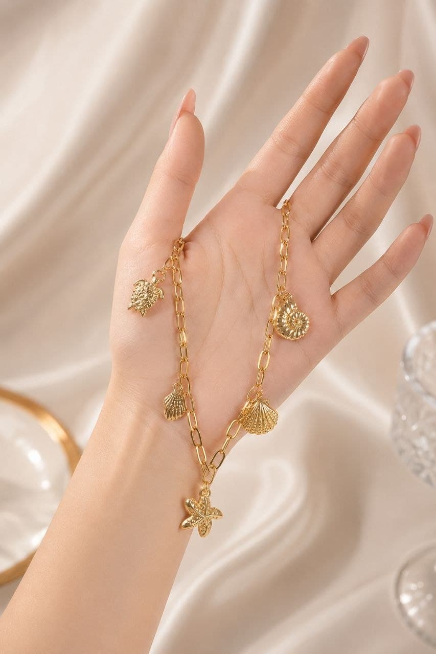 Collier Acier Inoxydable 🐚 | قلادة أصداف ونجمة البحر